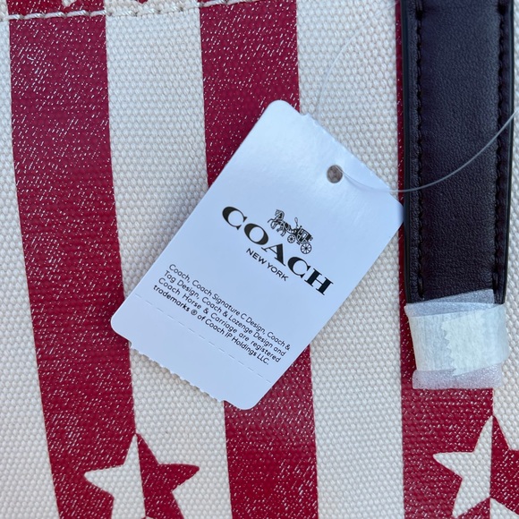 🌟 🆕 COACH TOTE WITH STRIPE STAR PRINT - Picture 7 of 11